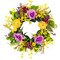 Northlight Peonies and Forsythia Spring Wreath - 24" - Yellow and Purple